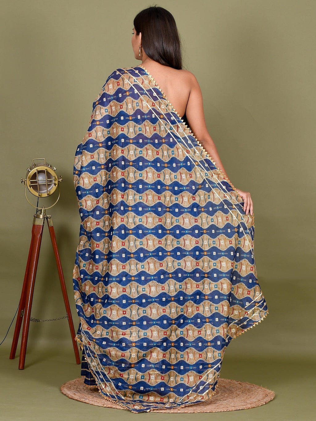 Kota Doriya Supernet Bandhani Handcrafted Ready to Wear Lehenga with unstiched blouse