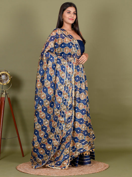 Kota Doriya Supernet Bandhani Handcrafted Ready to Wear Lehenga with unstiched blouse